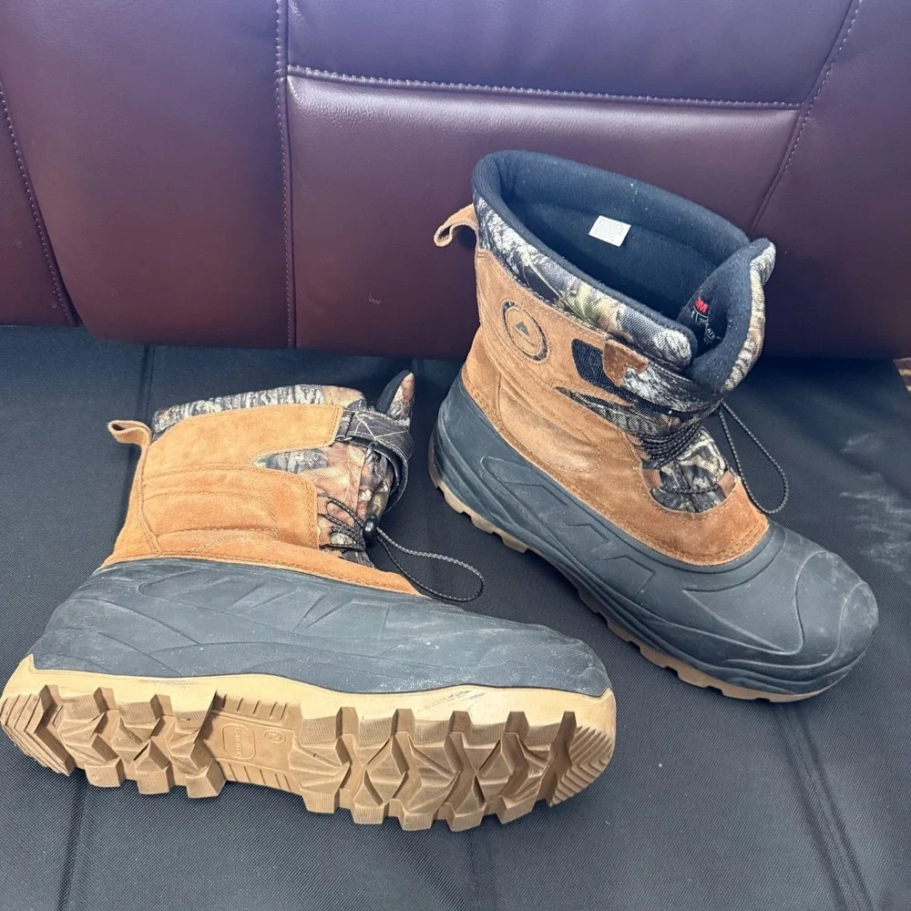 Ozark Trail  Winter Pack Thinsulate  Boots Brown &Camo ‎ Men's  US Size 12